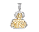 Jesus 45mm Moissanite Pendant - 925 Sterling Silver